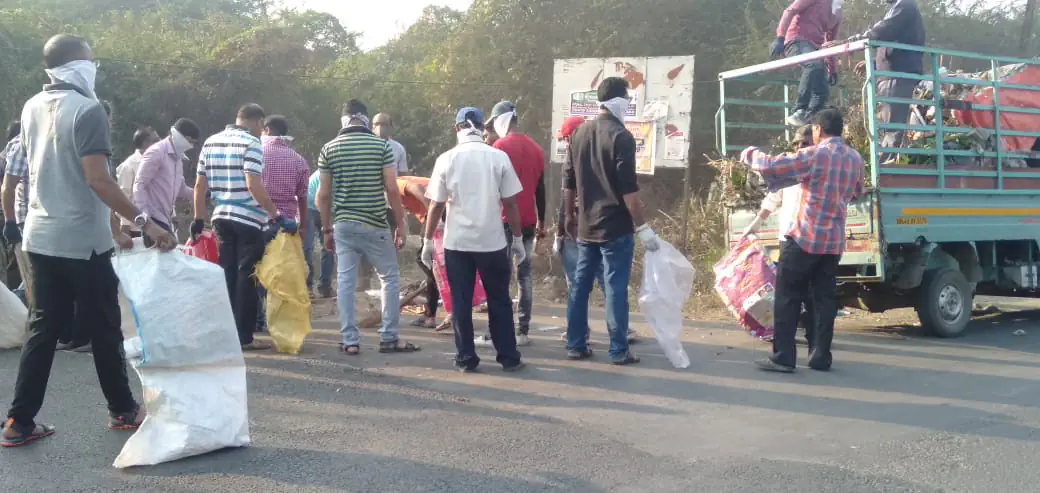 श्री सदस्यांनी राबविली स्वच्छता मोहीम बोईसर परिसर केला स्वच्छ