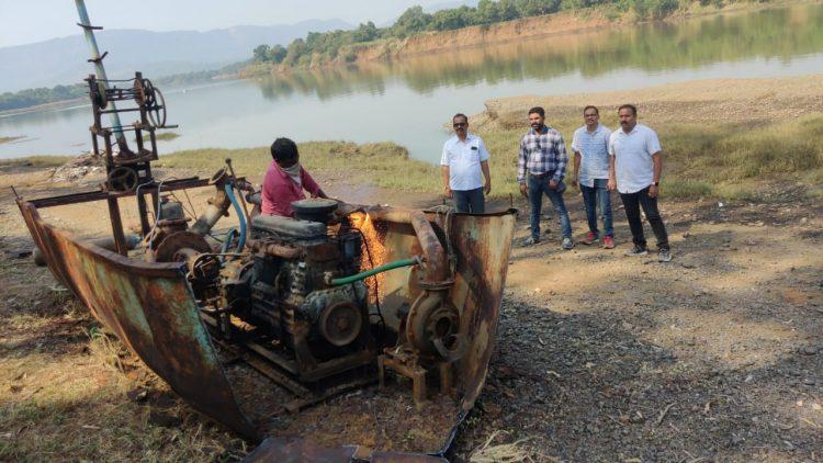 वैतरणा खाडी पात्रात अनधिकृत रेती उत्खननावर कारवाई